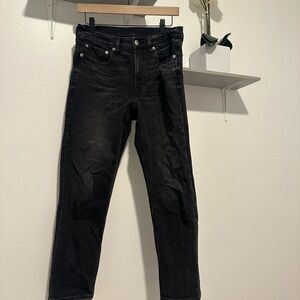 American eagle straight distressed Black Jeans size 6
